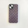 Adecuado para funda de teléfono móvil iPhone15ProMax 14/13 hilo de plumas punto de onda negro 12 funda protectora simple con agujero grande fábrica