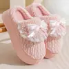 Lindas Zapatillas de Felpa de Gato de Algodón para Mujer, Uso en Casa Otoño/Invierno, Felpa Plus Cálidas Antideslizantes Suaves Lindas Zapatillas de Piel de Punta Cerrada para Mujer