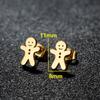 Pendientes de acero inoxidable de invierno con diseño de hombre de jengibre y muñeco de nieve, moda ins para chicas, pendientes pequeños y sencillos, fabricantes
