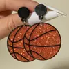 Joyas Europeas y Americanas Retro Acrílico Colorido Discos de Vinilo Pendientes Personalizados Creativos Baloncesto Fútbol Pendientes Joyería