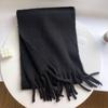 Novo Cachecol de Mohair Liso para Casal Inverno Quente Espessado Estilo Coreano Versátil Longo Estudante Menina