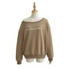 Sudadera de Estilo Americano con Hombro Caído y Perfil Holgado para Mujer, Otoño Nuevo, Vintage, con Letras, Jersey Casual con Sentido del Diseño, Top con Hombro Descubierto