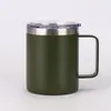 Copo Térmico Transfronteiriço 12oz com Alça em Aço Inoxidável 304 com Tampa Portátil Copo de Cerveja para Escritório