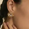 Aretes de Encaje Estilo Francés para Mujer, Diseño de Nicho de Lujo Ligero, Aretes de Gama Alta, Exquisitos Aretes en Forma de C con Incrustaciones de Circonitas