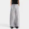 Pantalones Casuales Rayados Sueltos Estilo Retro Americano para Hombres y Mujeres, Nuevo Estilo de Verano, Versátiles, Rectos Adelgazantes de Pierna Ancha