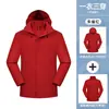 Chaqueta de plumas tres en uno para otoño e invierno, una prenda para tres usos, a prueba de viento e impermeable, estilo para parejas, chaqueta para acampar al aire libre, disponible impresión de logo