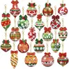 5D20 Peças Kit Chaveiro Pintura Diamante Bola de Natal com Ferramentas Quantidade Chaveiro Pintura Diamante Bola de Natal