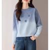 Suéter de Punto Redondo con Flores Estéreo Súper Bonito para Mujer Otoño e Invierno 2025 Nuevo Estilo Holgazán de Punto de Gama Alta