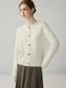 ¡Exquisito y vintage! Cárdigan 100% cachemira para mujer, con cuello redondo grueso y diseño de punto trenzado, lo que lo convierte en un suéter y una prenda de abrigo versátil.