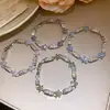 Flores Florecientes y Sueños Fragmentados~ Pulsera de Flor de Zirconia Estilo Coreano Estilo Ins Exquisita Joyería de Diseño de Nicho de Alta Gama para Mujeres Venta al por Mayor