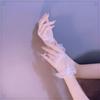 Guantes de Malla Blancos de Novia Dulce Sexy para Mujer Encaje Lolita Fino Mangas de Vestido de Novia Lolita Negro