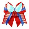 Haochuan 506 Dia da Independência Americana Grampo de Cabelo Laço Infantil Acessórios de Cabelo Fita Cauda de Andorinha Asas Brilhantes Camada Dupla Adorno de Cabeça