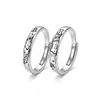 Anillos de Pareja Gatito y Cachorro Estilo Nuevo Plata de Ley 925 Par de Anillos para Hombre y Mujer Anillo de Moda Ins Graffiti Regalo para Novia