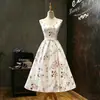 Vestido Estampado Estilo Hepburn Retro para Mujer, Cuello en V, Sin Mangas, Ceñido a la Cintura, Adelgazante, de Longitud Media, Adecuado para Bodas, Damas de Honor, Banquetes y Uso Diario