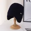 Chapéu de Lã Masculino para Outono e Inverno, Chapéu com Proteção para Orelhas em Tecido Chenille, Chapéu Tricotado à Prova de Frio para Ciclismo, Chapéu Espesso Quente com Forro de Fleece
