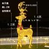 Decoraciones navideñas 1.2 metros hierro hecho a mano metal ratán alce luminoso carro adornos viejo muñeco de nieve