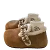 Bordado Hebilla Única Ribete de Piel Zapatos Birkenstock Mujer 2026 Invierno Nuevo Retro Calientes de Algodón con Terciopelo Botas de Nieve