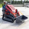 Cargador de orugas de ingeniería italiana exportado, Minicargador hidráulico de carga frontal, Cargador compacto de dirección deslizante doméstico alimentado por combustible