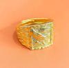 Estilo Tienda de Oro fábrica mayoreo cobre puro chapado en oro moda hombre anillo de la fortuna de apertura suministro de puesto mayoreo