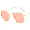 Nuevas gafas de sol poligonales de metal para mujer, tendencia europea y americana, montura pequeña, coloridas, de mercurio, oceánicas, venta al por mayor 3548