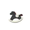 Colgante de Bolsa de Muñeca Caballo Mecedora de Dibujos Animados Llavero Creativo de PU Decoración de Caballo Pequeño de Madera Accesorio de Bolsa de Caballo Relleno de Cuero