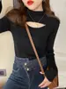 Top térmico de invierno para mujer, ropa interior elegante, nuevo diseño primavera y otoño 2025, suéter único de punto calado