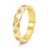 Anillo de pareja de acero de titanio estilo coreano con diamante multicolor en forma de arcoíris, oro de 18 quilates, joyería de anillo de estilo fragante