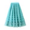 Falda Elegante de Malla con Volantes para Mujer 2024 Primavera y Otoño Nuevo Estilo Falda Larga de Celebridad Adelgazante Falda Pastel 2210