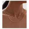 Collar Europeo y Americano de Moda Simple Apilado Multicapa Cadena Corta para Clavícula