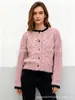 Cardigan de Tricô Torcido Suave e Macio para Mulheres, Novo Estilo Outono e Inverno, Cardigan Curto Solto e Versátil para Figuras Baixas