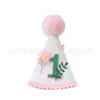 Decoración de Primer Cumpleaños para Bebé de 1 Año con Temática de Flores Silvestres, Borlas Florales, Decoración de Escena para Banquete de los Cien Días, Adornos para Sombrero de Niño
