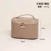 Bolsa de maquillaje de mano de color sólido estilo Ins, bolsa de almacenamiento de cosméticos y neceser portátil de gran capacidad con espejo y LED