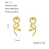 Pendientes de serpiente en espiral con textura de acero inoxidable retro de lujo ligero europeos y americanos, únicos y elegantes, no se decoloran, pendientes para mujer