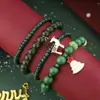 Adornos Navideños Transfronterizos Copo de Nieve Gorro Navideño Pulsera Reno Pulsera de Muñeco de Nieve con Cuentas Set de Joyería Al por Mayor
