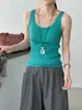 Então, confortável de usar! Regata colete canelada de cor sólida para mulheres, versátil, amiga da pele, elástica, para usar em camadas, colete para usar por baixo Y1545