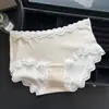 Calzones de Encaje Transpirables con Entrepierna Extendida Antibacteriana Estilo Japonés Lindo y Cómodo Cintura Media Ropa Interior para Mujer Nuevo Estilo