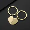 Llavero Metálico en Blanco para Pareja Venta Caliente Transfronteriza Láser UV Impresión a Color Material Acero Inoxidable Llavero con Forma de Corazón