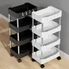 Estantería de carro de múltiples niveles de pie para baño, inodoro, espacios estrechos, sala de estar, cocina, estante de almacenamiento en capas, carrito de almacenamiento pequeño