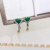 Accesorios para pendientes de botón de perla DIY Aguja de plata de ley S925 Soporte vacío de perla ópalo Soporte para pendientes de botón de pino verde Venta directa de fábrica