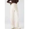Calça de Maternidade Roupa Externa 2026 Outono/Inverno Versátil Fluida Novo Estilo Plus Veludo Macio Calça Cor de Arroz Perna Reta Calça de Perna Larga