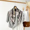 Lenço Quadrado Estampado Vintage para Mulheres, Lenço de Seda Estampado Dupla Face de Alta Qualidade, Lenço de Pescoço Artístico de Nicho, Lenço Decorativo Elegante