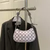 2025 Estilo Ocidental Novo Estilo Coreano Xadrez Tendência Grande Capacidade Casual Transversal de Mão Ombro Axila Bolsa Baguete