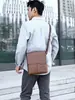 Bolso cruzado de negocios para hombre, Bolso de hombro de cuero simple y elegante, Bolso de gran capacidad para el día a día y el trabajo, Bolso retro para hombre