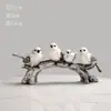 Enfeites Simples de Pássaros para uma Família de Três, Decoração Criativa para Casa para Móveis de TV, Estantes de Vinho, Quartos Modelo, Decorações Suaves para Mesa de Casa Nova
