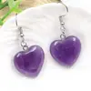 Pendientes colgantes de cristal natural transfronterizos para el Amor, pendientes de ágata con forma de corazón de moda para el día a día, joyería linda estilo corazón