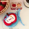 Bolsa para Auriculares de Manzana de Peluche Linda Billetera Colgante de Muñeca Creativa Llavero de Mochila Colgante Pequeño Colgante Decorativo