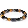 Pulsera de Amazon con Tres Piedras Nuevas Constelaciones Doce Ojo de Tigre Hematita Obsidiana Pulsera Venta al por mayor Comercio exterior