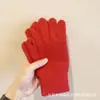 Guantes de Piel de Conejo con Dedos Abiertos para Pantalla Táctil Hombres y Mujeres Guantes de Cinco Dedos Guantes para Usar el Teléfono Estudiante