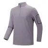Camiseta de Manga Larga para Hombre Estilo Casa de Pájaros Primavera y Otoño, Camiseta Base para Deportes al Aire Libre Montañismo Otoño, Top Casual con Media Cremallera