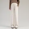 Pantalones de maternidad para otoño, adecuados para usar en exteriores, soportan el vientre durante el embarazo sin oprimirlo, pantalones de pierna ancha, pantalones largos de pierna recta para mujeres petites, ropa de invierno para maternidad